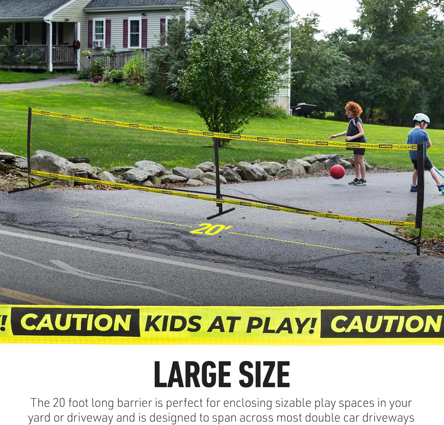 AUCT 19674 - $120 Franklin Sports Kids Driveway Barrier Net - Visual Safety Fence - 20' - Image 2