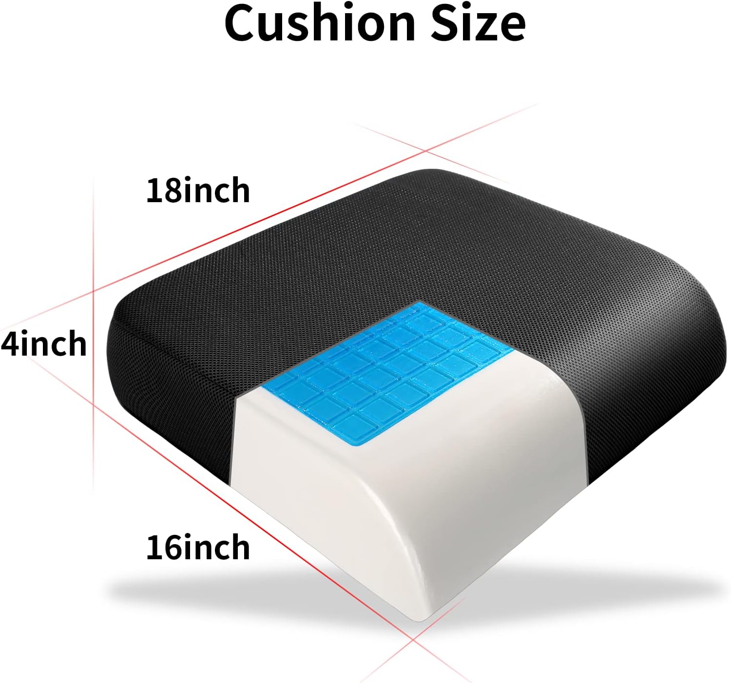 AUCT 18564 - $52 YOUFI Thick Memory Foam & Gel Seat Cushion, 18"X16"X4" Large Chair Cushion for Wheelch - Image 2