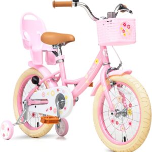 AUCT 19595 - $128 Bixike Girls Bike with Basket for Toddlers and Kids Aged 3-14 Years Old, 12 14 16 18