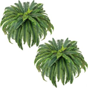 AUCT 18468 - 48" Large Fake Fern Artificial Ferns for Outdoors,Set of 2 88 Fronds Realistic Artificial