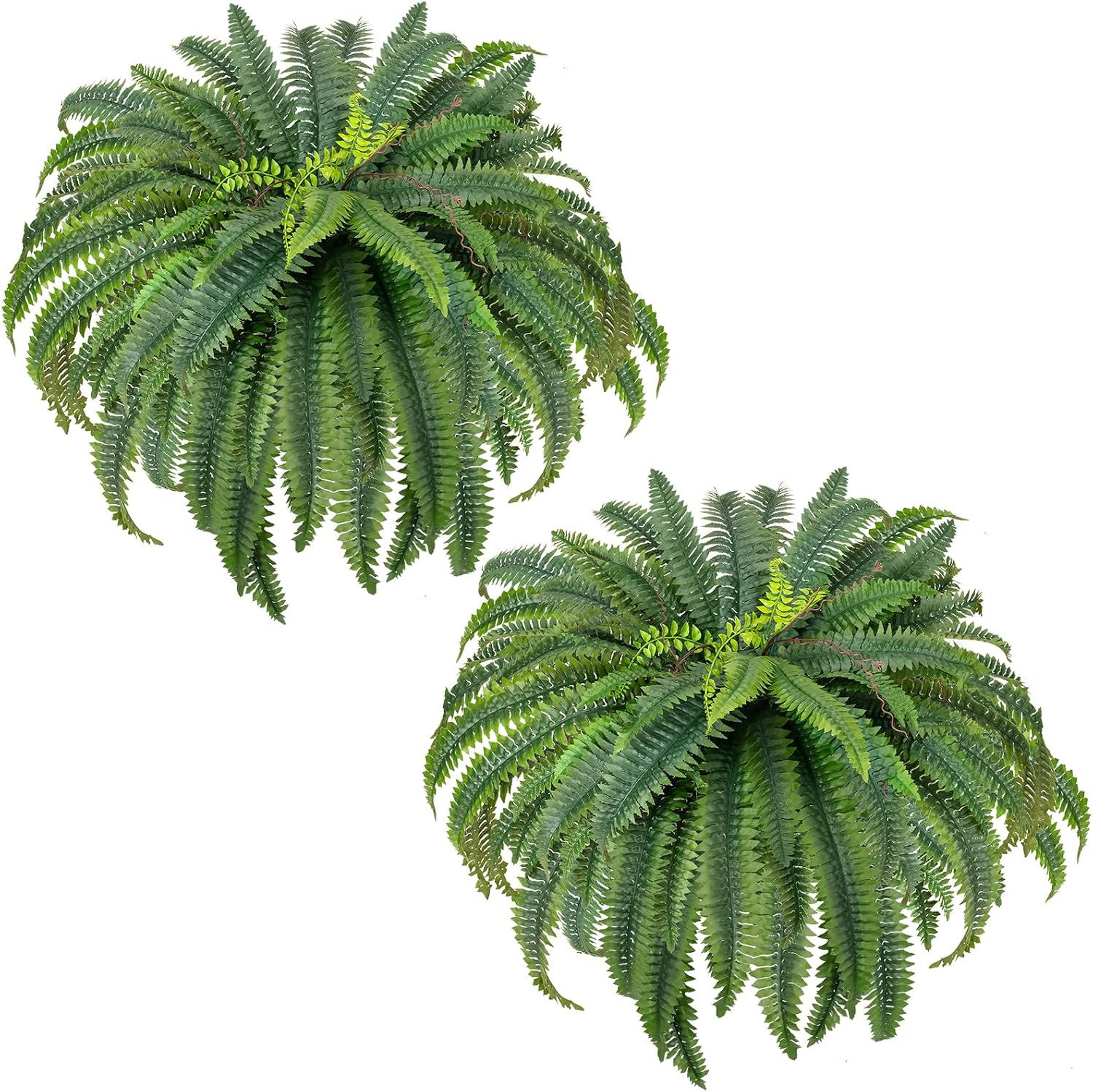 AUCT 18468 - 48" Large Fake Fern Artificial Ferns for Outdoors,Set of 2 88 Fronds Realistic Artificial