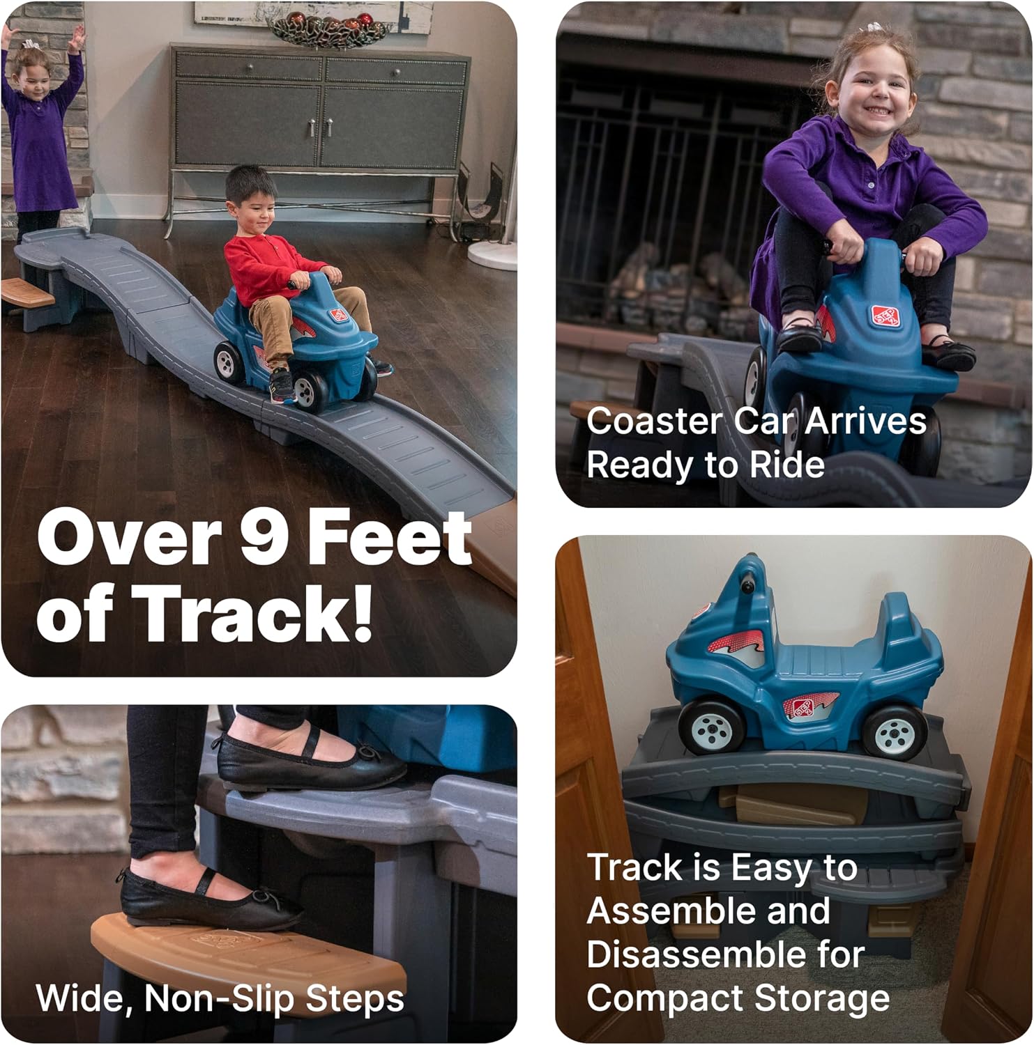 AUCT 18359 - $140 Step2 Up & Down Roller Coaster Kids Ride On Toy, Push Car, Indoor/Outdoor Playset, Ma - Image 3