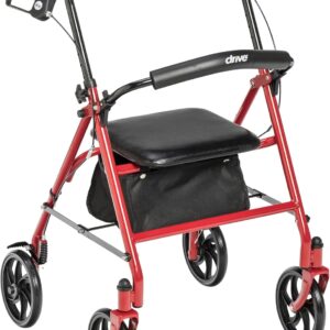 AUCT 17773 - $54 Drive Medical Rollator Walker with Seat, 7.5 Inch Wheels, Red | Rollator Walker Offers