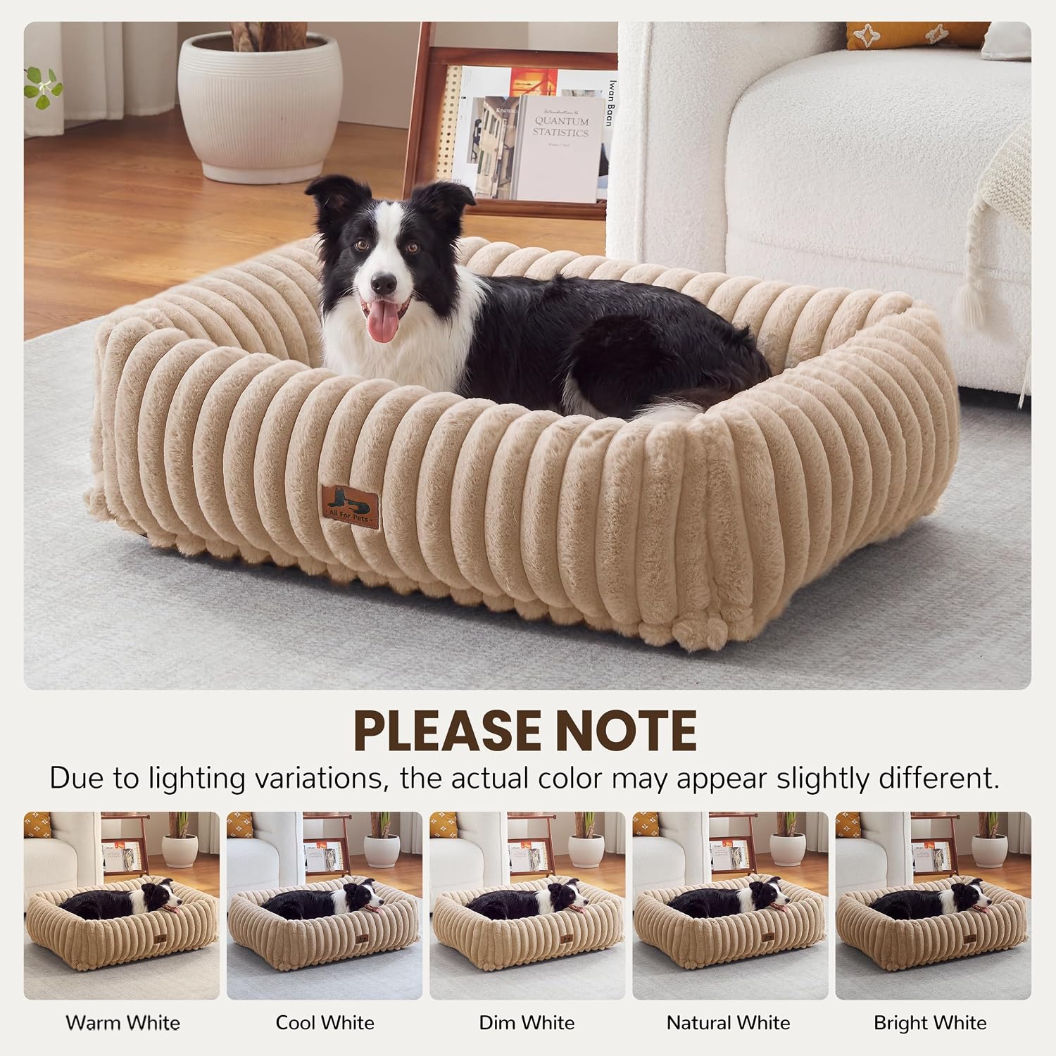 AUCT 18408 - $73 Dog Beds Large Sized Dog,Rectangle Orthopedic Pet Bed for Large Dog, Comfort Fluffy Me - Image 3