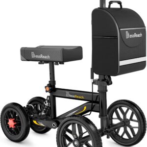 AUCT 18366 - $126 BlessReach All Terrain Knee Walker Scooter for Adults for Foot Injuries | 300lbs Fold