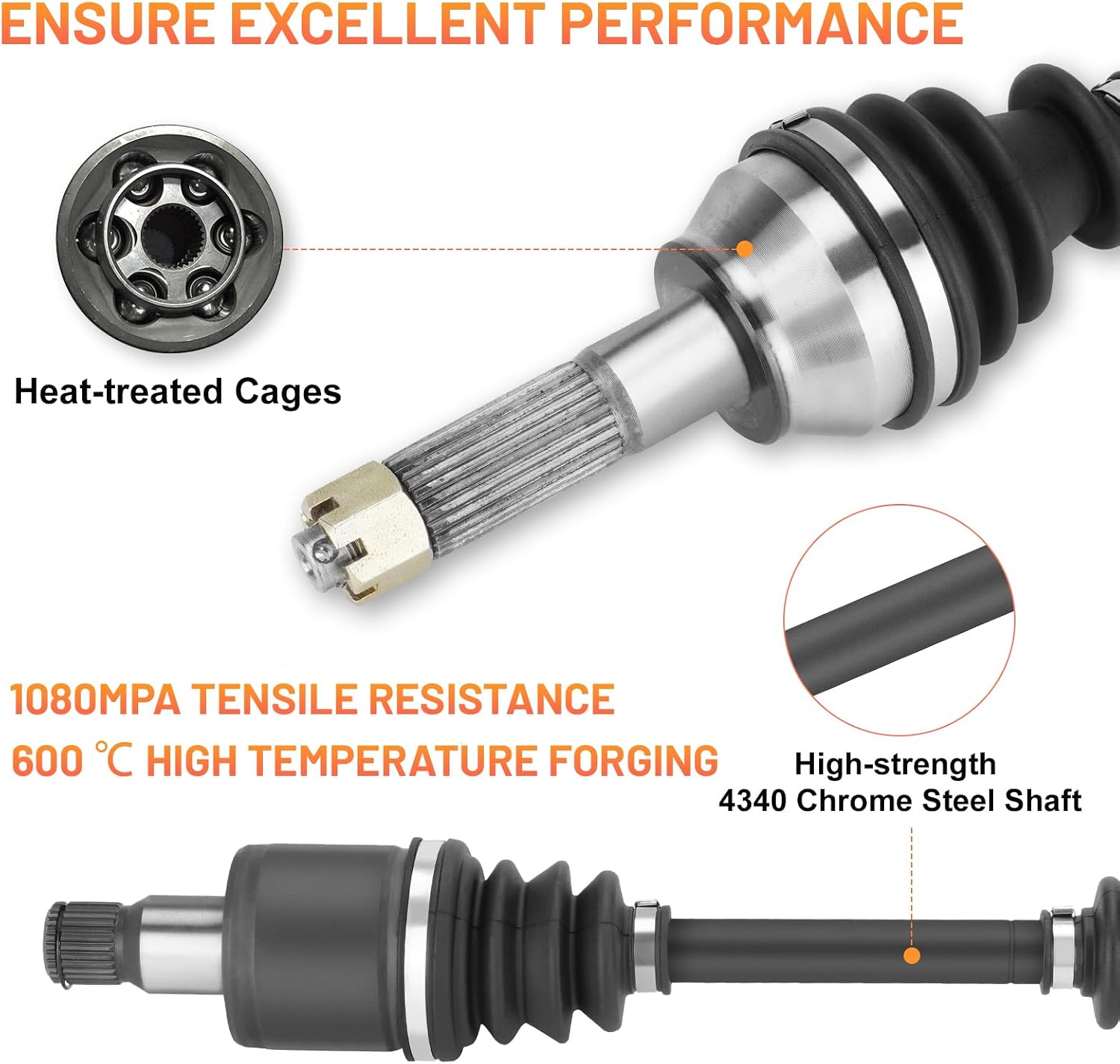 AUCT 19720 - $105 Rear Left & Right CV Axle Shaft for Polaris RZR 800 (2-seater) 2008 2009 2010 2011 20 - Image 4