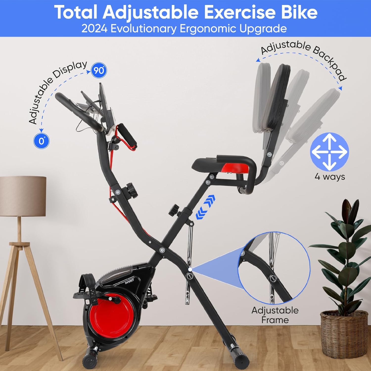 AUCT 19494 - $200 YYFITT 3-IN-1 Exercise Bike with Luminous Display | Foldable | XXL Backrest - Image 3