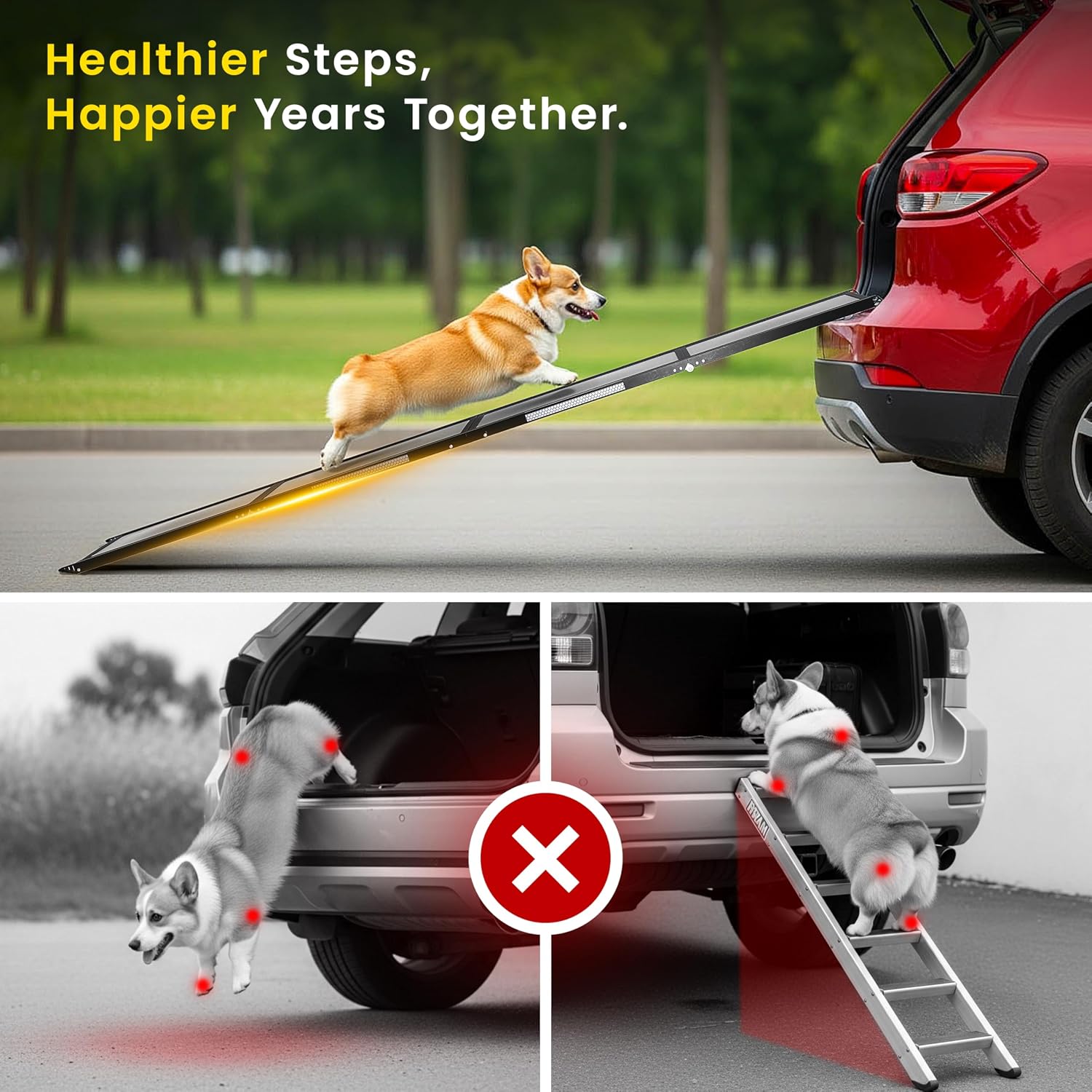 AUCT 18987 - $91 Dog Ramp for Car - 71" L x 17" W Portable Dog Ramp for Car - Image 4