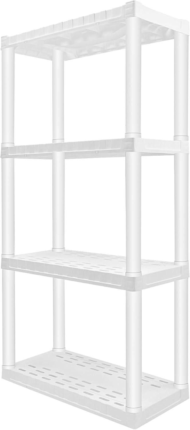 AUCT 19622 - $56 Oskar Heavy Duty Plastic Storage Shelves- for Garage, Kitchen, Bathroom Basement, Kids - Image 4
