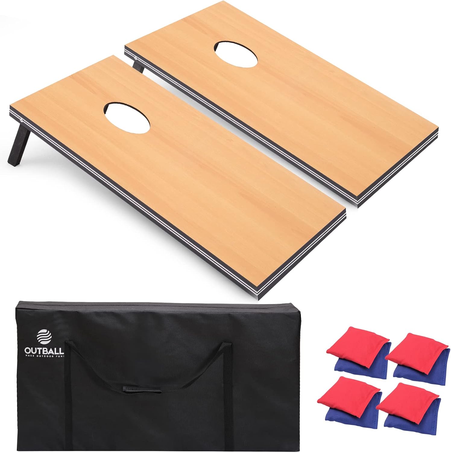 AUCT 18151 - $90 Cornhole Set 4x2 and 3X2 Regulation Size Corn Holes Sets with Carrying Bags & 8 Bean B