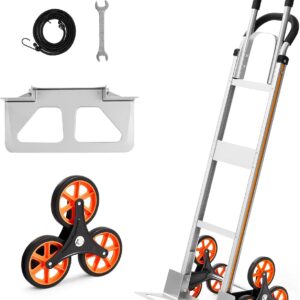 AUCT 17723 - $104 VEVOR 2 in 1 Aluminum Hand Truck 650 lbs, Convertible Hand Truck with 6 Wheels & Dual