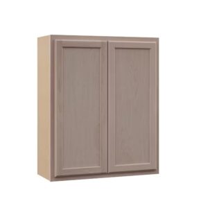 AUCT 17982c - $130 30 in. W x 12 in. D x 36 in. H Assembled Wall Kitchen Cabinet in Unfinished with Rece