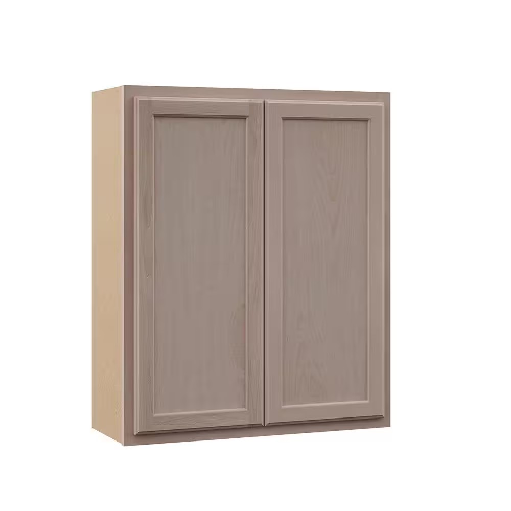 AUCT 17982c - $130 30 in. W x 12 in. D x 36 in. H Assembled Wall Kitchen Cabinet in Unfinished with Rece