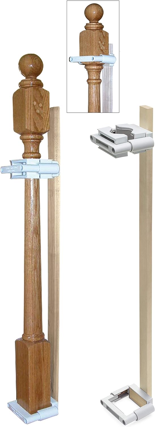 AUCT 19658 - Safety Innovations No Hole Stairway Baby Gate Mounting Kit - Fits Posts from 2 3/4 inches