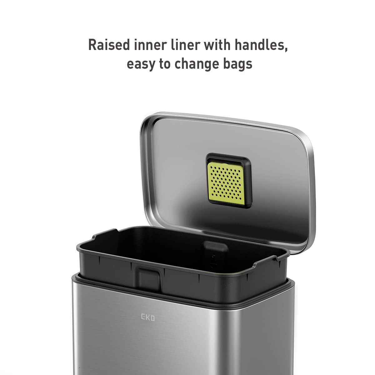 AUCT 18518 - $90 EKO Madison Matte Stainless 50 Liter/13.2 Gallon Step Trash Can w/Inner Liner - Finger - Image 2