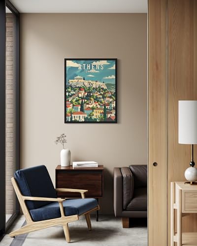 AUCT 18956 - Athens Greece Unframed Art Print Poster, Europe City Skyline Artwork Painting Wall Art Vin - Image 2