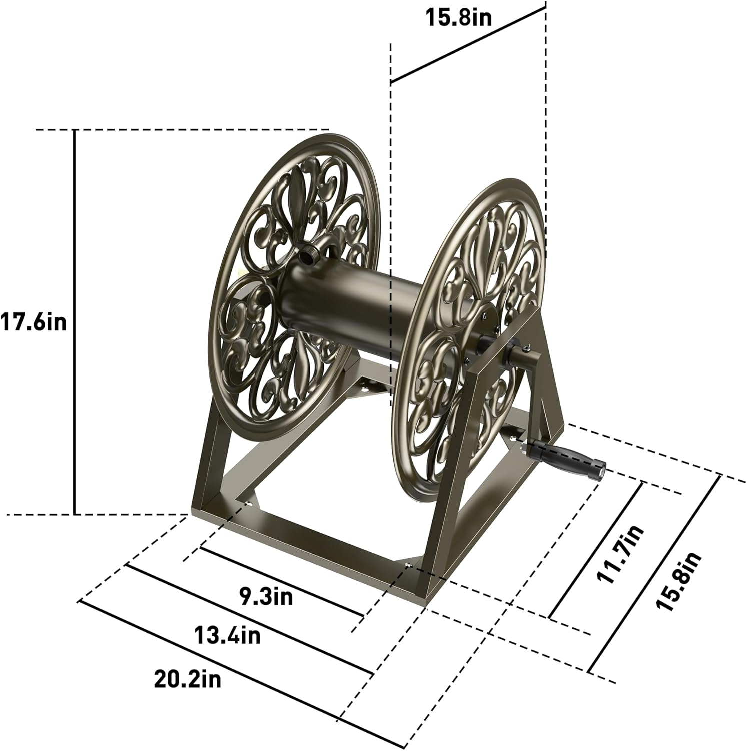 AUCT 19234 - $140 GOFORWILD Wall/Floor Mount Hose Reel, Holds 200-Feet of 5/8-Inch Hose - Image 4
