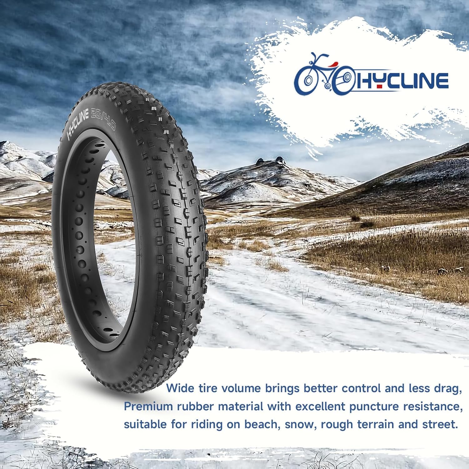 AUCT 19650 - Hycline Fat Bike Replacement Tire: 20x3.0/26x3.0/20x4.0/26x4.0 Inch High-Performance Wear- - Image 4