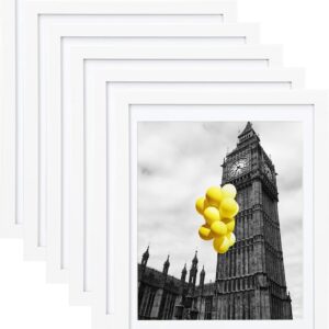 AUCT 18973 - 12x16 Picture Frames Set of 6 with Plexiglass, Display Pictures 11x14 with Mat or 12x16 Wi
