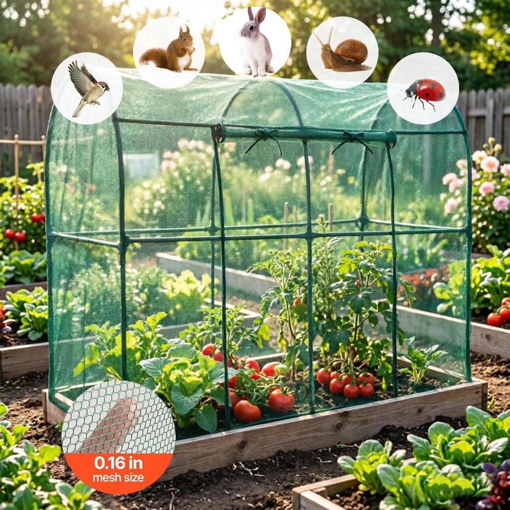 AUCT 18537 - $70 Crop Cages for Garden Plant, Plant Protection Tent with Zippered Door, Raised Bed Cove - Image 3