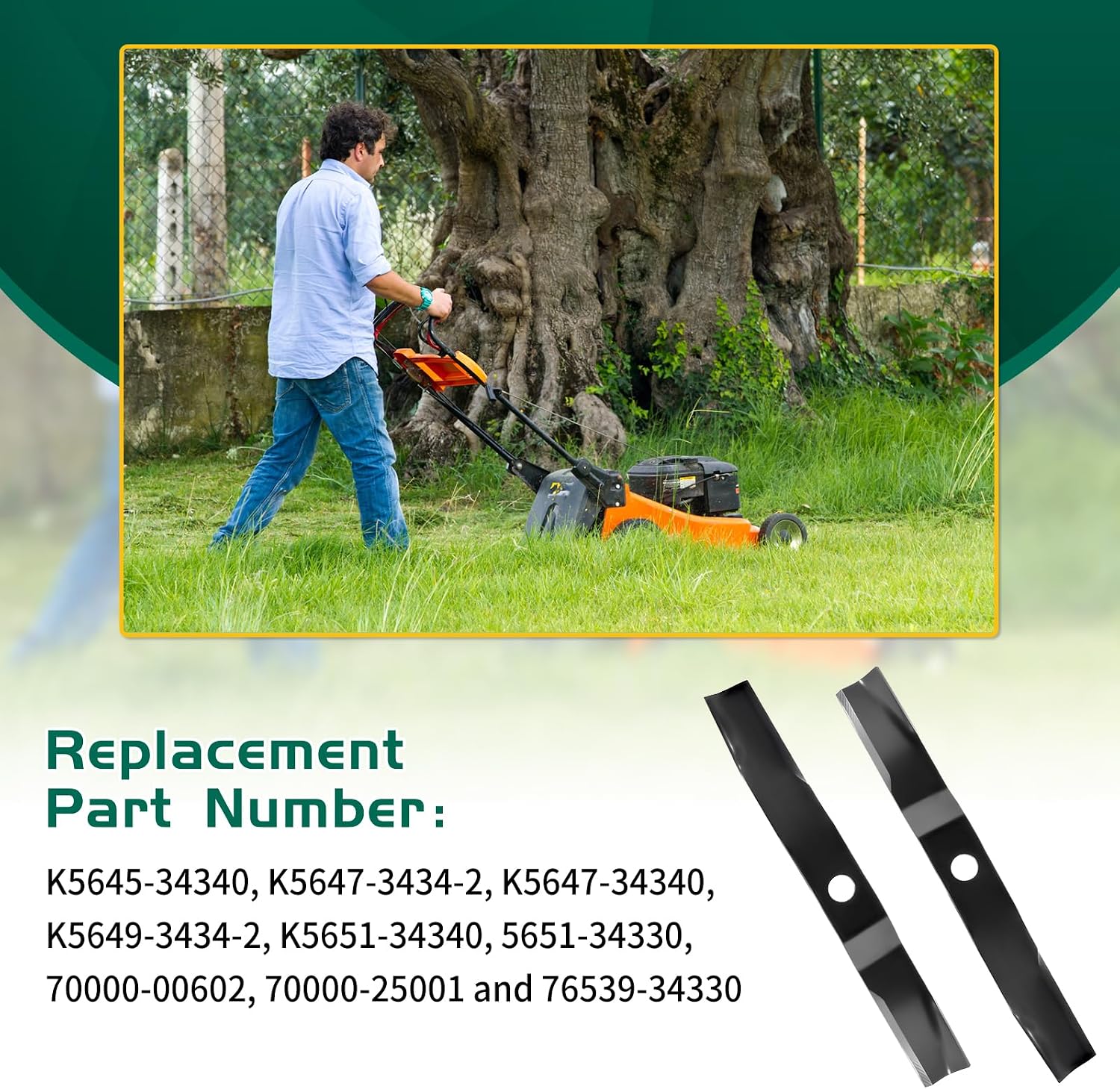AUCT 20128 - Heavy-Duty Blades Compatible with Kubota K5647-34340, K5651-34340 for 60" Decks, Mower Bla - Image 4