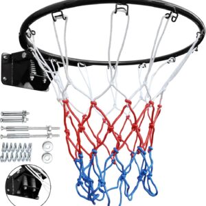 AUCT 18624 - Solid Basketball Rim, Athfiner 18" Basketball Hoop Replacement Wall Mounted Outdoor Indoor