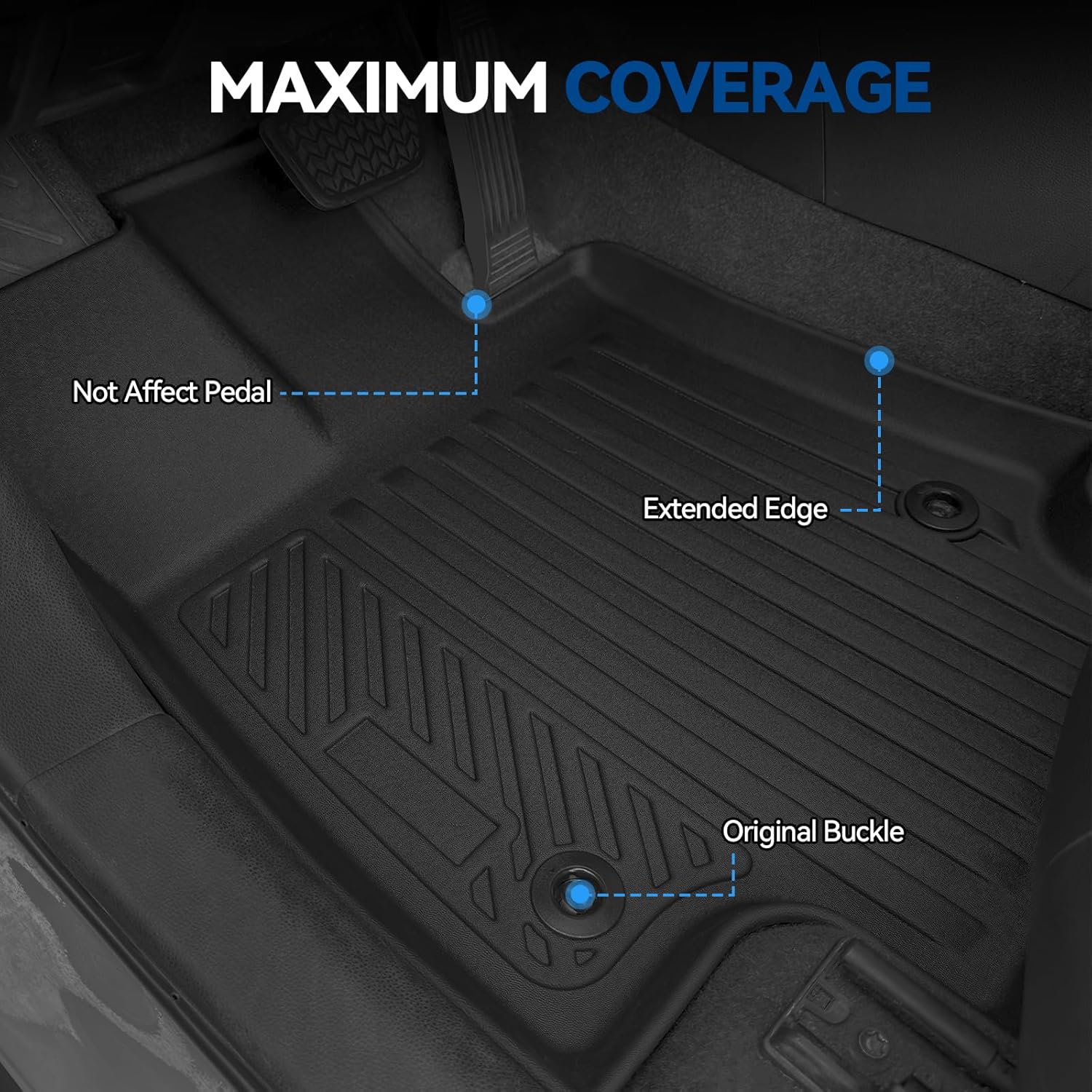 AUCT 18575 - $95 Custom Fit Floor Mats for Jeep Grand Cherokee 2016-2021, All Weather TPE Floor Liners - Image 4