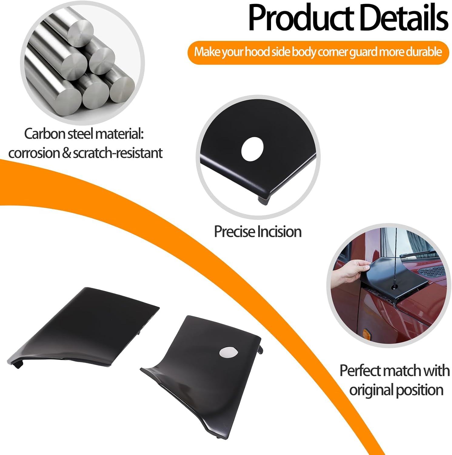 AUCT 20042 - $76 Hood Side Body Armor Outer Cowling Cover Compatible with Toyota FJ Cruiser 2007-2021, - Image 3