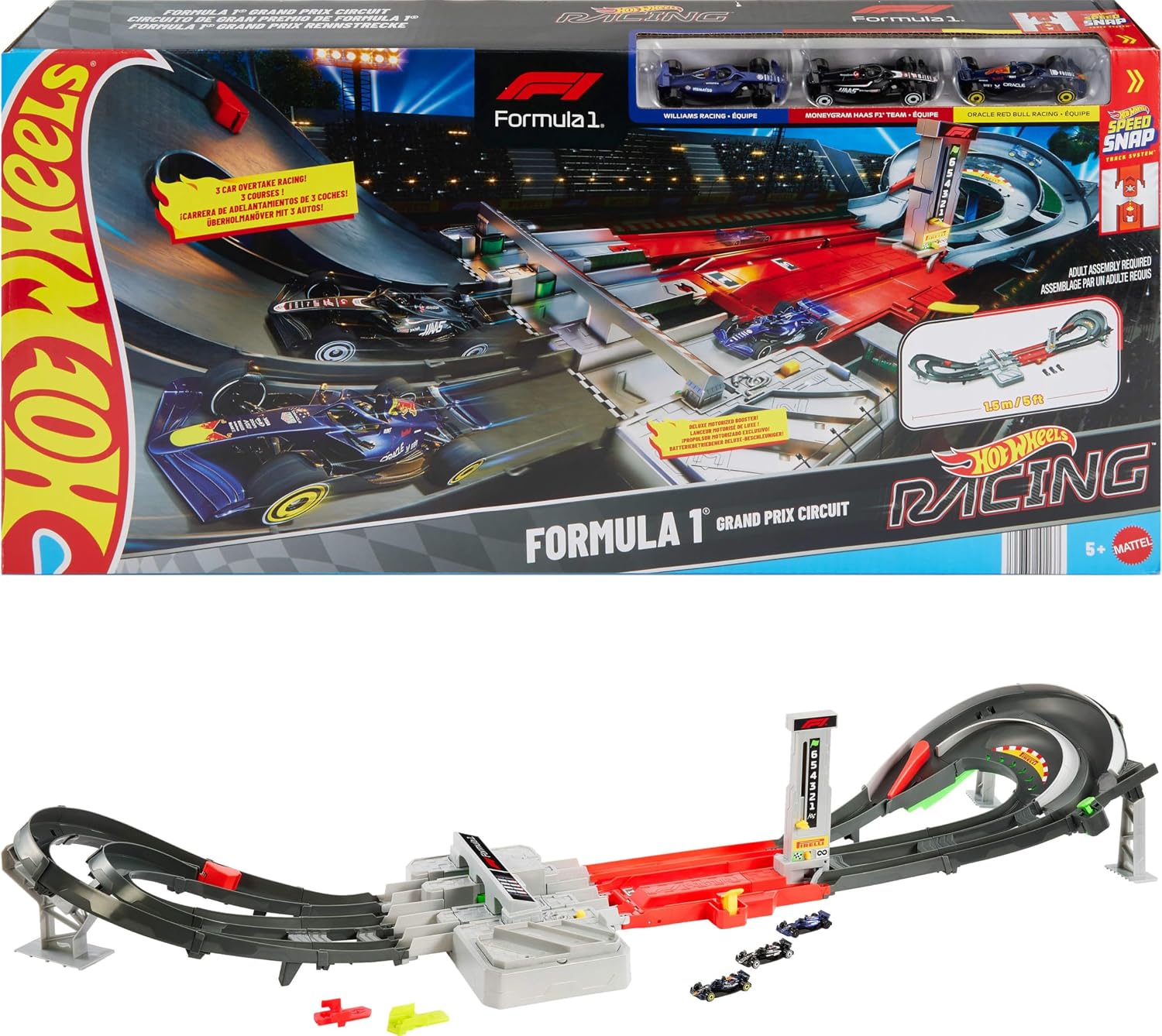 AUCT 18387 - $59 Hot Wheels Formula 1 Grand Prix Circuit & 3 Cars (Teams May Vary) | Two Modes of Raci