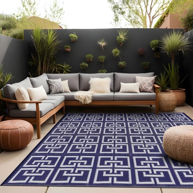 AUCT 18501 - $51 Aldo Geometric Indoor / Outdoor Rug - Rug Size: Rectangle 5x8 - Image 3