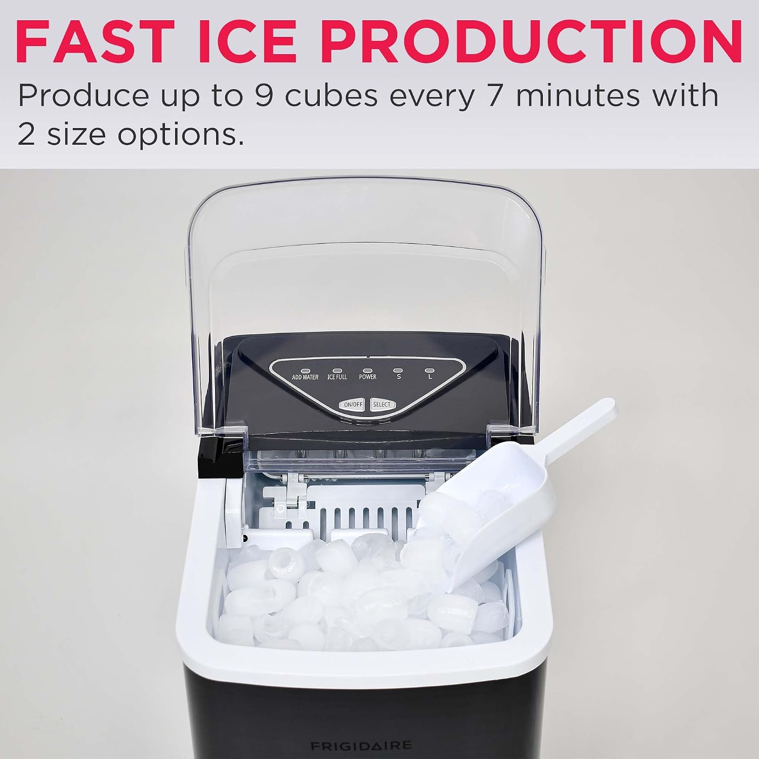 AUCT 18436 - $67 Frigidaire EFIC123-SSBLACK Compact Countertop Ice Maker, 26lbs of Ice per Day, Black S - Image 4
