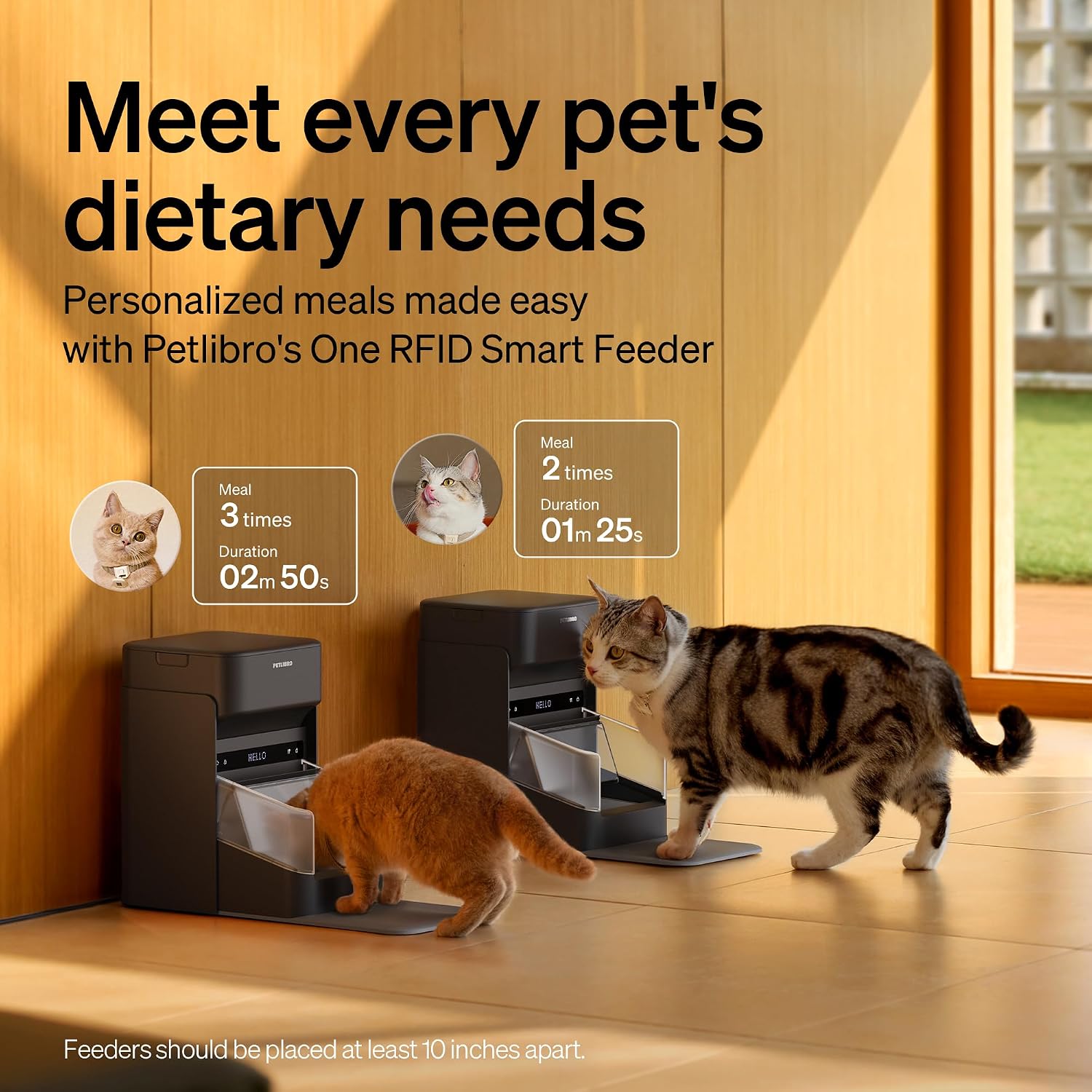 AUCT 18373 - $260 PETLIBRO RFID Cat Feeders for 2 Cats, Collar Sensor for Personalized Meals, Cats Reco - Image 3