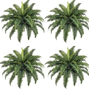 AUCT 18581 - $53 FOREST PRINCE 35" Fake Ferns Artificial Boston Ferns for Outdoors 4-Pack | UV-Resistan