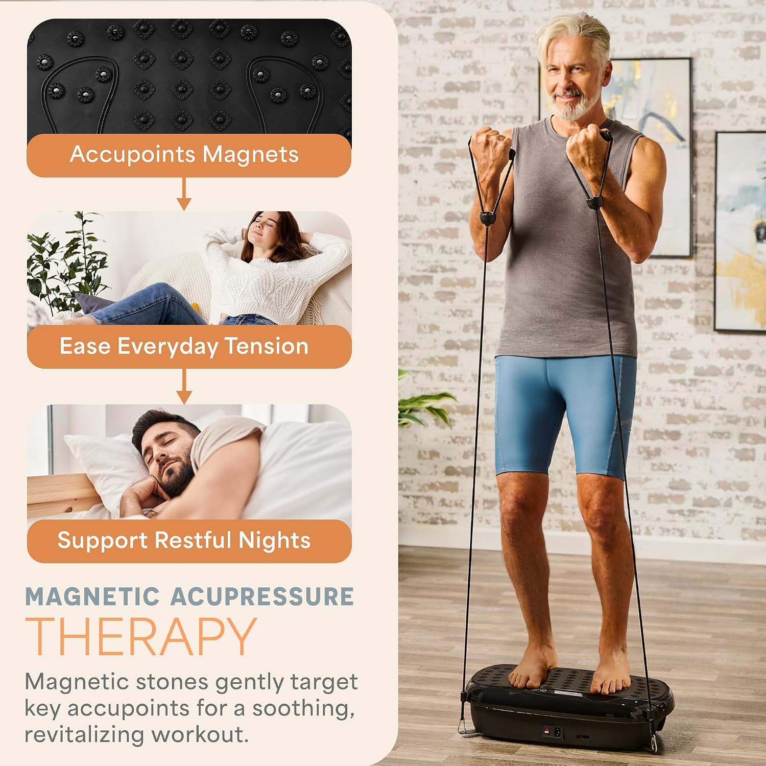 AUCT 18444 - $80 Lifepro HexaPlate Lite Compact Vibration Plate with Magnetic Acupoints | 10 Preset Pro - Image 2
