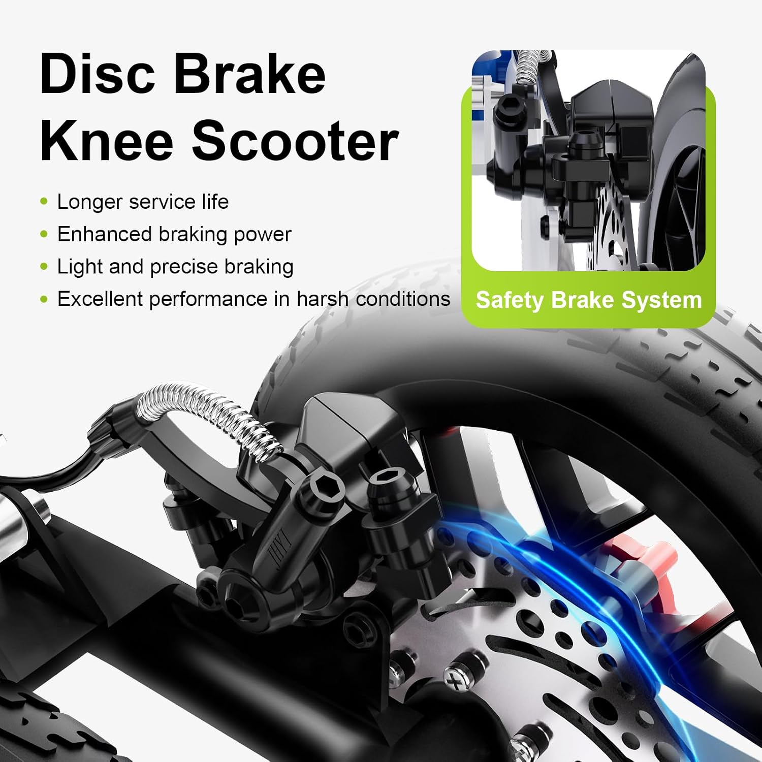 AUCT 18366 - $126 BlessReach All Terrain Knee Walker Scooter for Adults for Foot Injuries | 300lbs Fold - Image 4