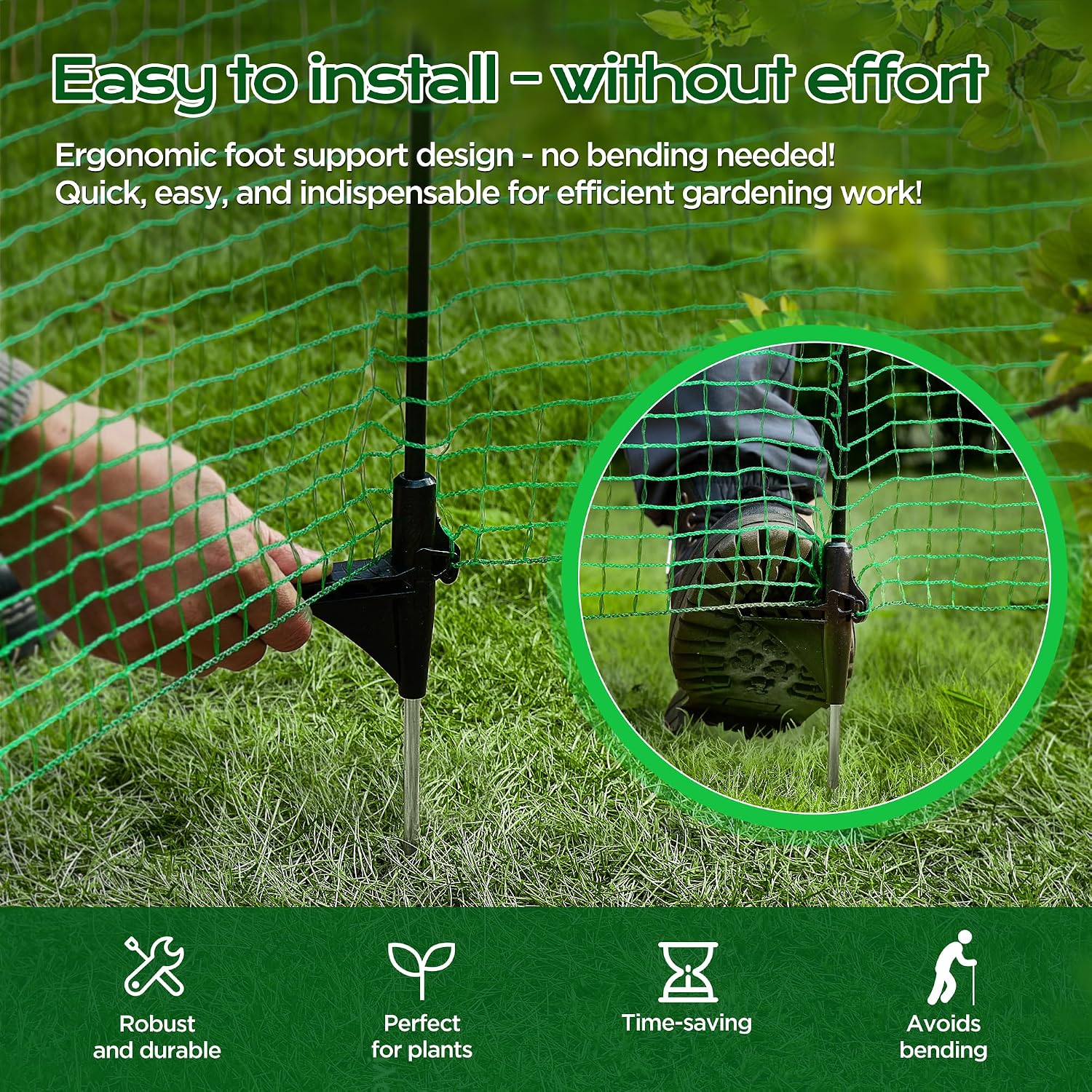 AUCT 17789 - $56 HIDALIFE Temporary Fence with Posts,3'x50' Safety Barrier for Dog Snow Plastic Mesh Fe - Image 2