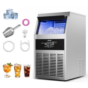 AUCT 17966 - $349 VEVOR Commercial Ice Maker Machine, 130 lbs/24h with 30 lbs Storage Capacity, Built-