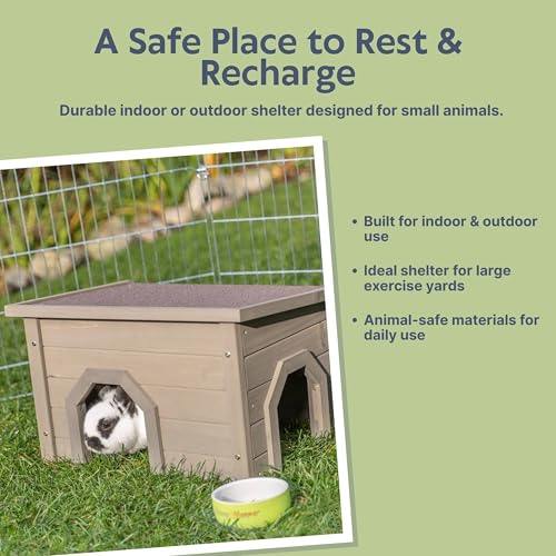 AUCT 19111 - TRIXIE Indoor & Outdoor Small Animal Hideout Shelter for Rabbits and Guinea Pigs, Weatherp - Image 2