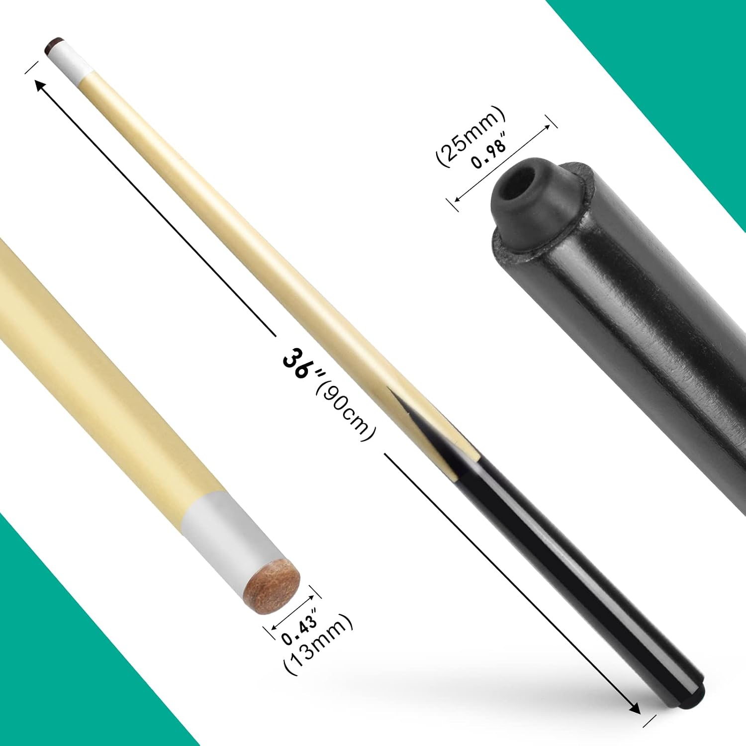 AUCT 18254 - Wooden Billiard House Cue Sticks Cues Pool Cues for Hardwood Billiard Cue Sticks 13mm Glue - Image 2
