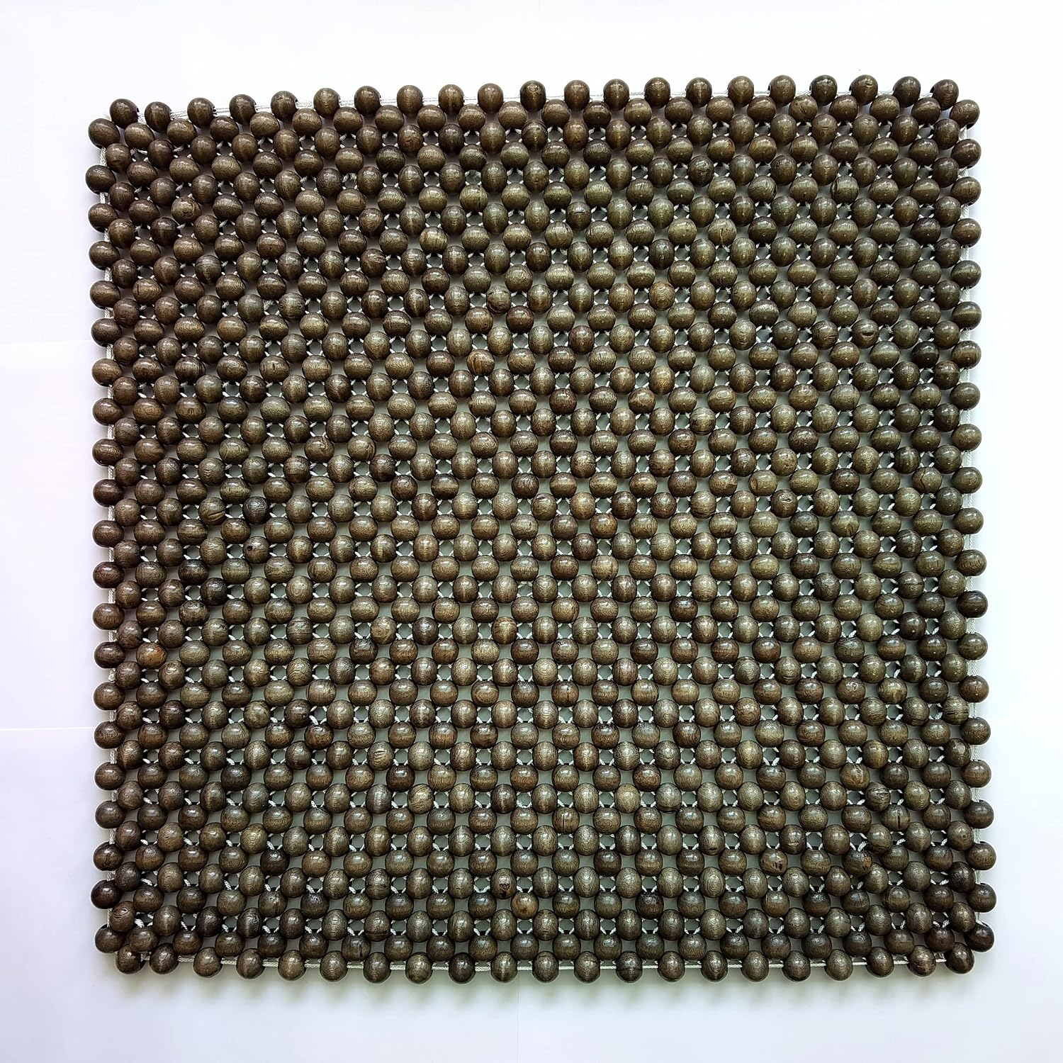 AUCT 18972 - Natural Wood Beaded Seat Cover Pad Mat Comfy Cool Summer Massage Seat Cushion (Square Larg