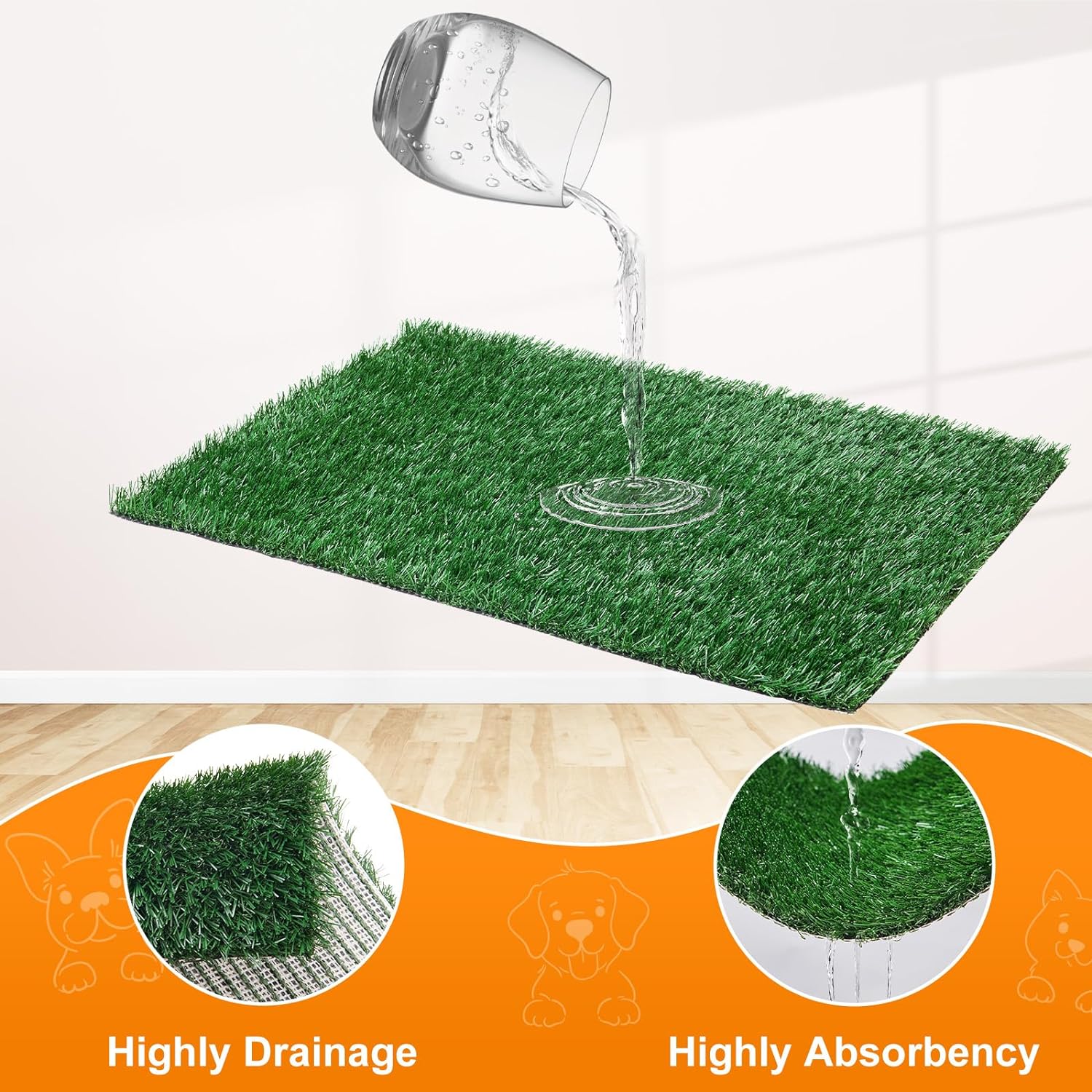 AUCT 18503 - LOOBANI Dog Grass Pad with Tray - 16x20in for Apartment Balcony Use | 2 Replacement Fake G - Image 3