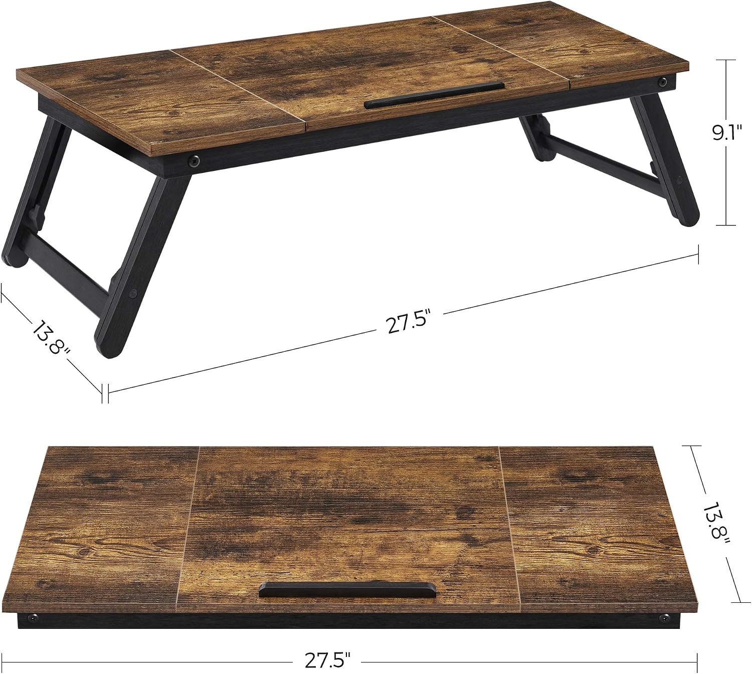 AUCT 18465 - SONGMICS Bed Laptop Desk, Folding Bed Tray, Adjustable Angle and Height | Folding Bed Tray - Image 4