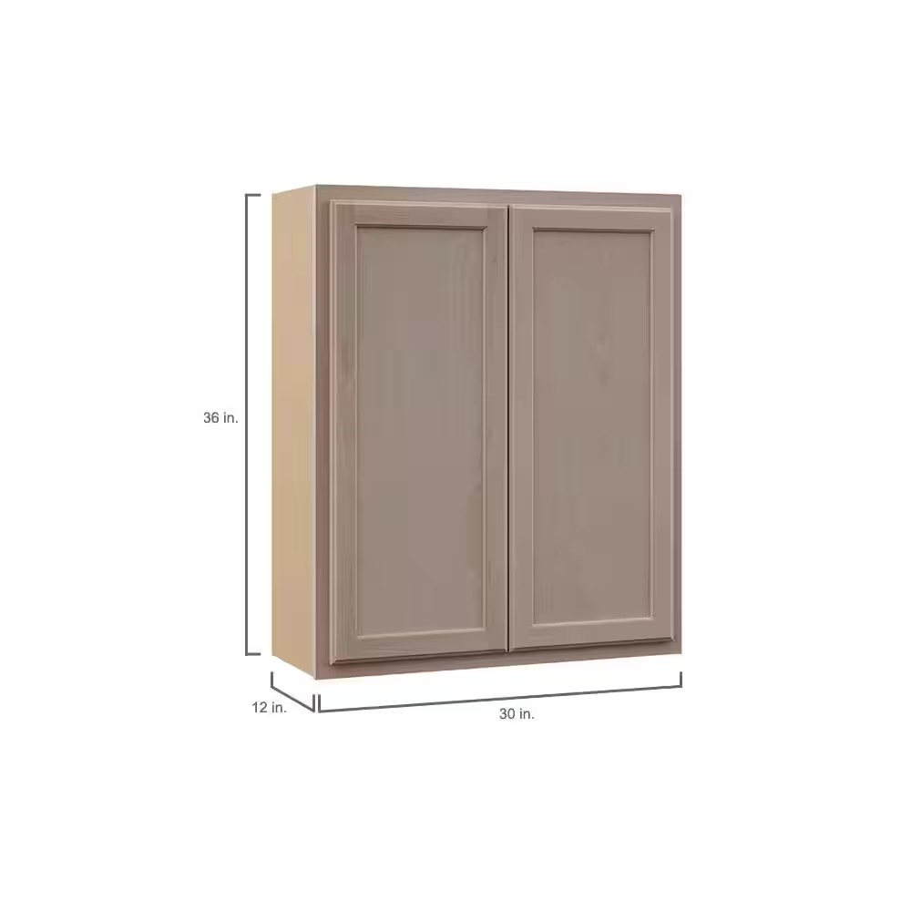 AUCT 17982c - $130 30 in. W x 12 in. D x 36 in. H Assembled Wall Kitchen Cabinet in Unfinished with Rece - Image 3