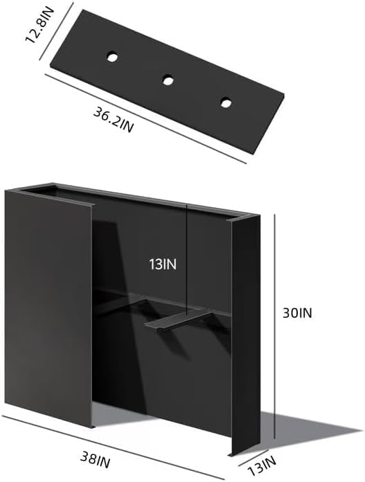 AUCT 19408 - $140 38" L x 13" W x 30" H Metal Tall Rectangular Planter - Large Planter Box for Outdoor - Image 4