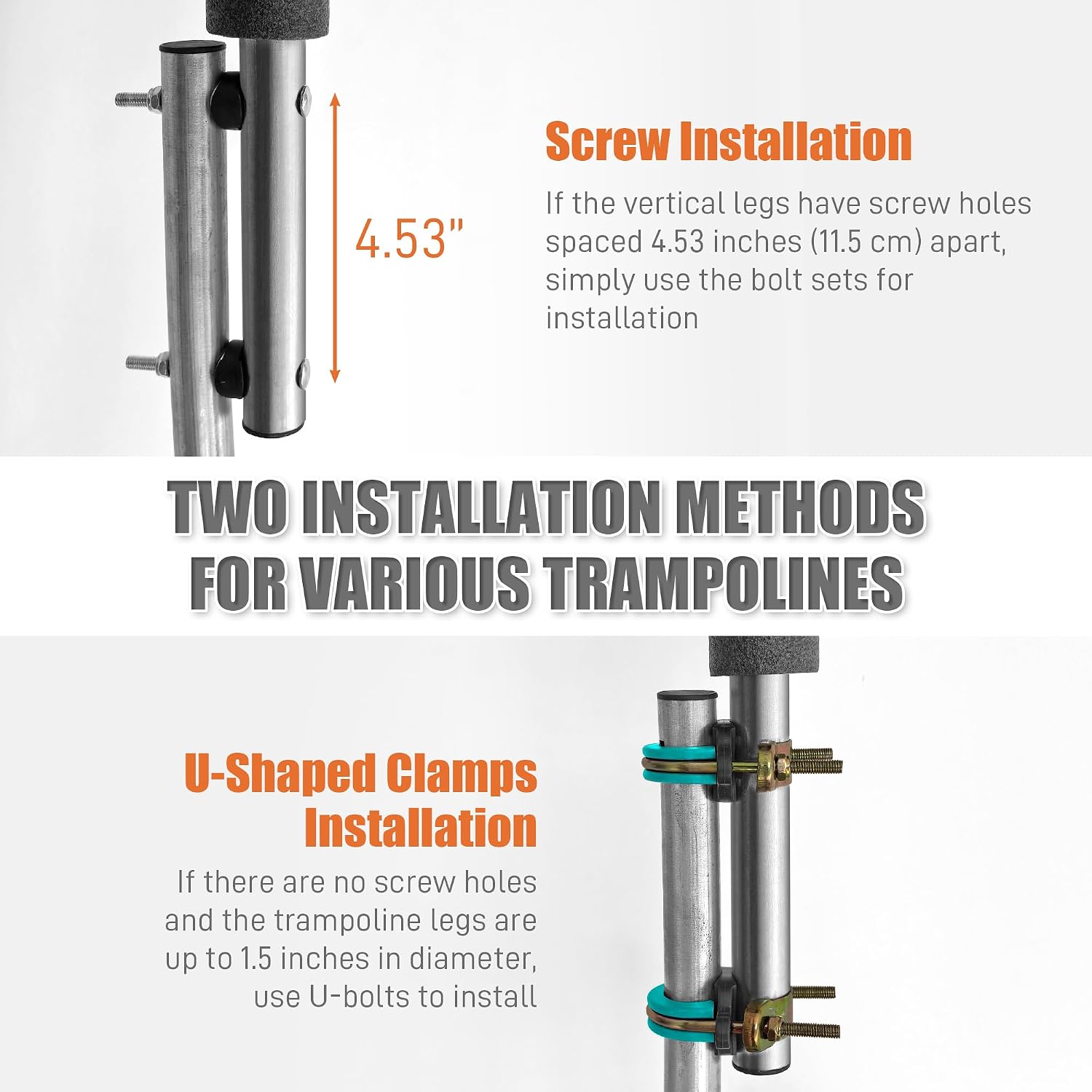 AUCT 19050 - $59 2PCS Trampoline Poles Replacement-Universal Straight Enclosure Poles - Image 3