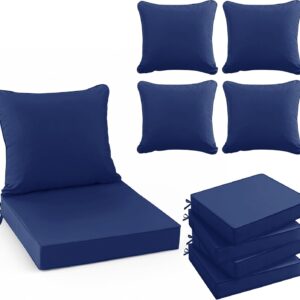 AUCT 19836 - $180 Summsun Outdoor Cushions for Patio Furniture, 24 x 24 Inch, Navy, Set of 4