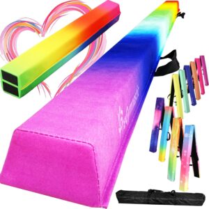 AUCT 18171 - $53 6FT/8FT/9.5FT Folding Balance Beam for Kids Ages 3-12, Foldable Gymnastics Floor Beam-