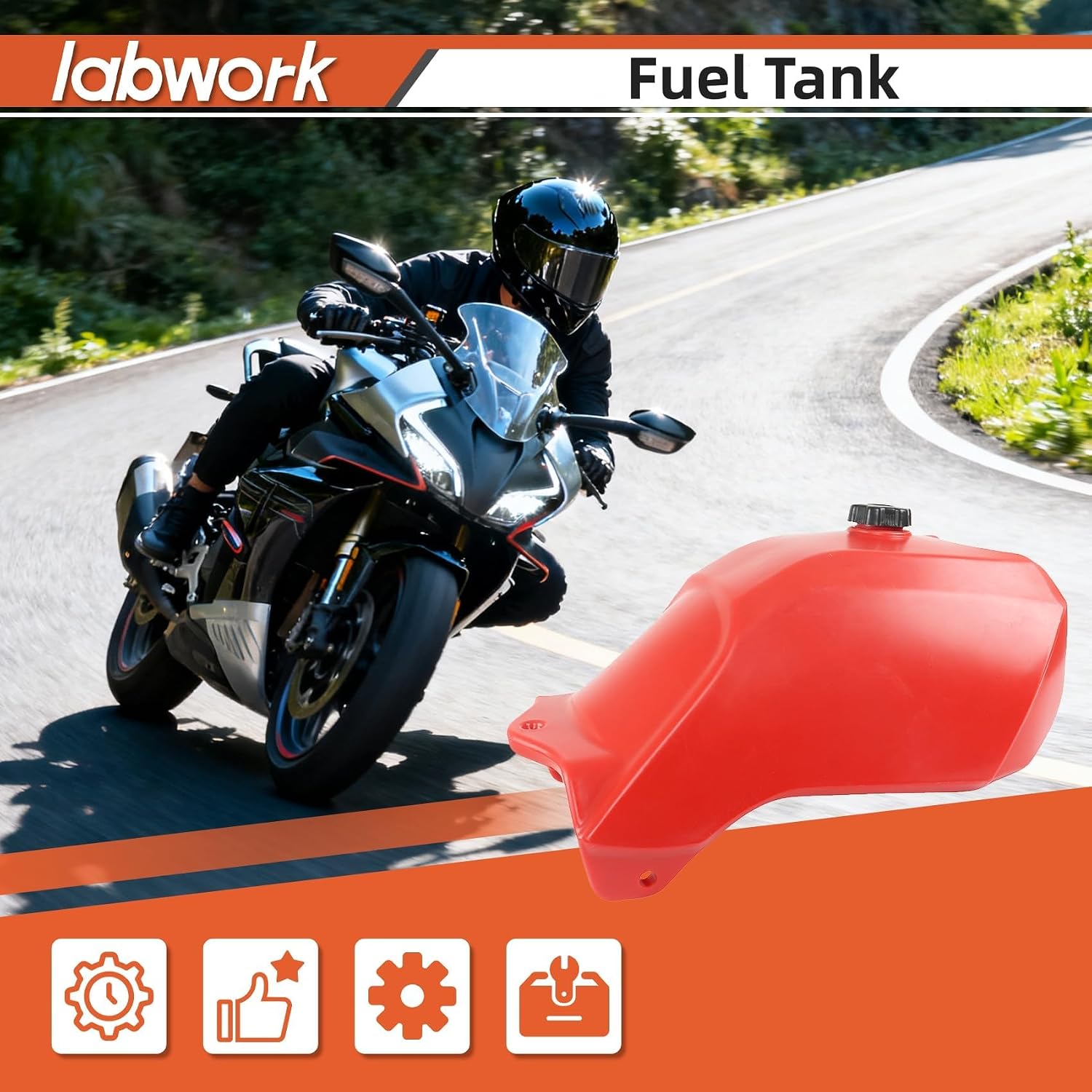 AUCT 18988 - $142 labwork Plastic Fuel Tank Replacement for Honda FourTrax 300 TRX300FW 4x4 - Image 2