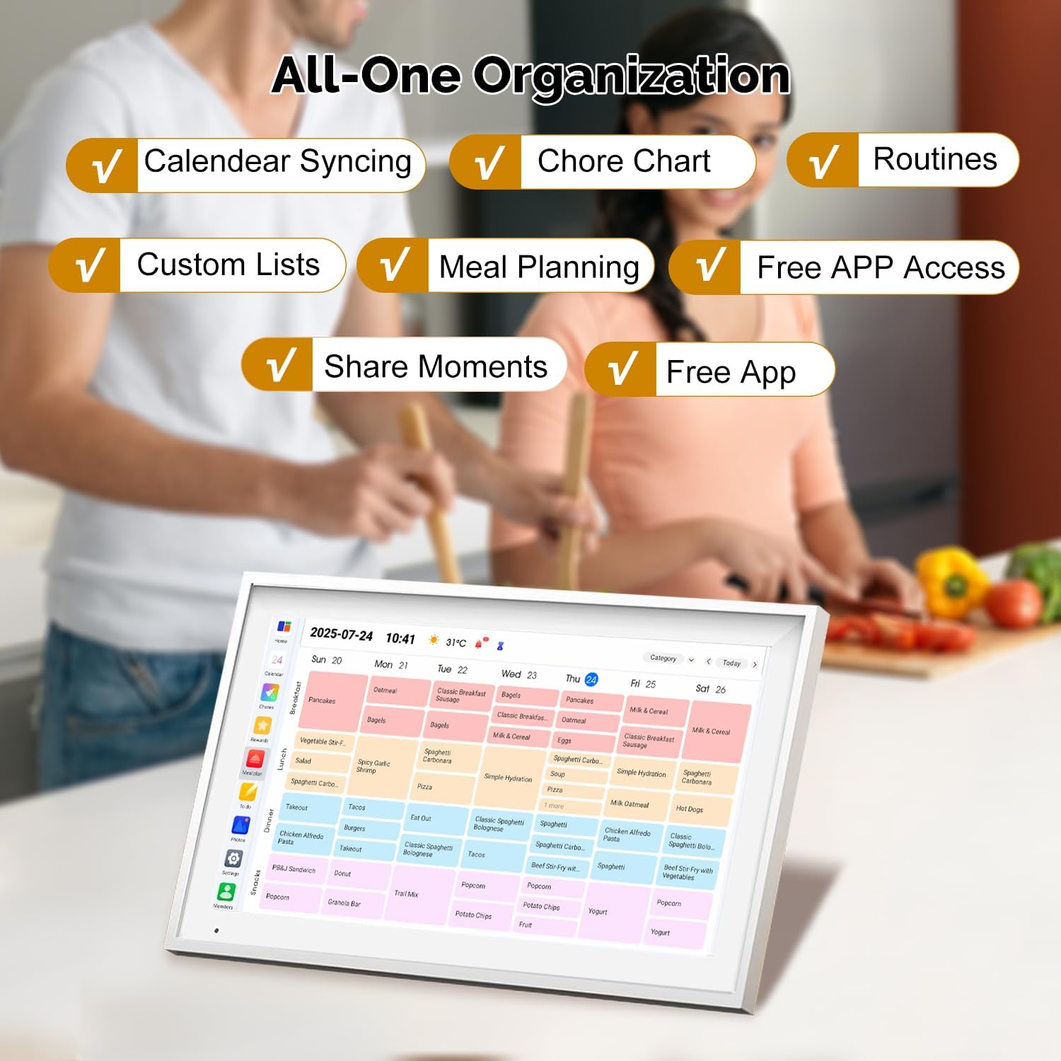 AUCT 18562 - $200 15.6" Digital Wall Calendar, No Subscription Smart Family Planner | 1920 x 1080 IPS T - Image 3