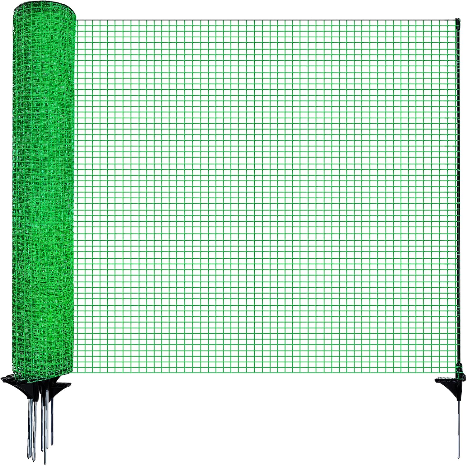 AUCT 17789 - $56 HIDALIFE Temporary Fence with Posts,3'x50' Safety Barrier for Dog Snow Plastic Mesh Fe